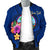 Guam Polynesian Custom Personalised Men's Bomber Jacket - Floral With Seal Blue - Polynesian Pride