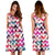 Hawaii Palm Foliage On Striped Zigzag Midi Dress - Polynesian Pride