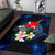 Wallis and Futuna Polynesian Area Rug - Turtle With Plumeria Flowers - Polynesian Pride