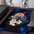 Tahiti Polynesian Area Rug - Turtle With Plumeria Flowers - Polynesian Pride