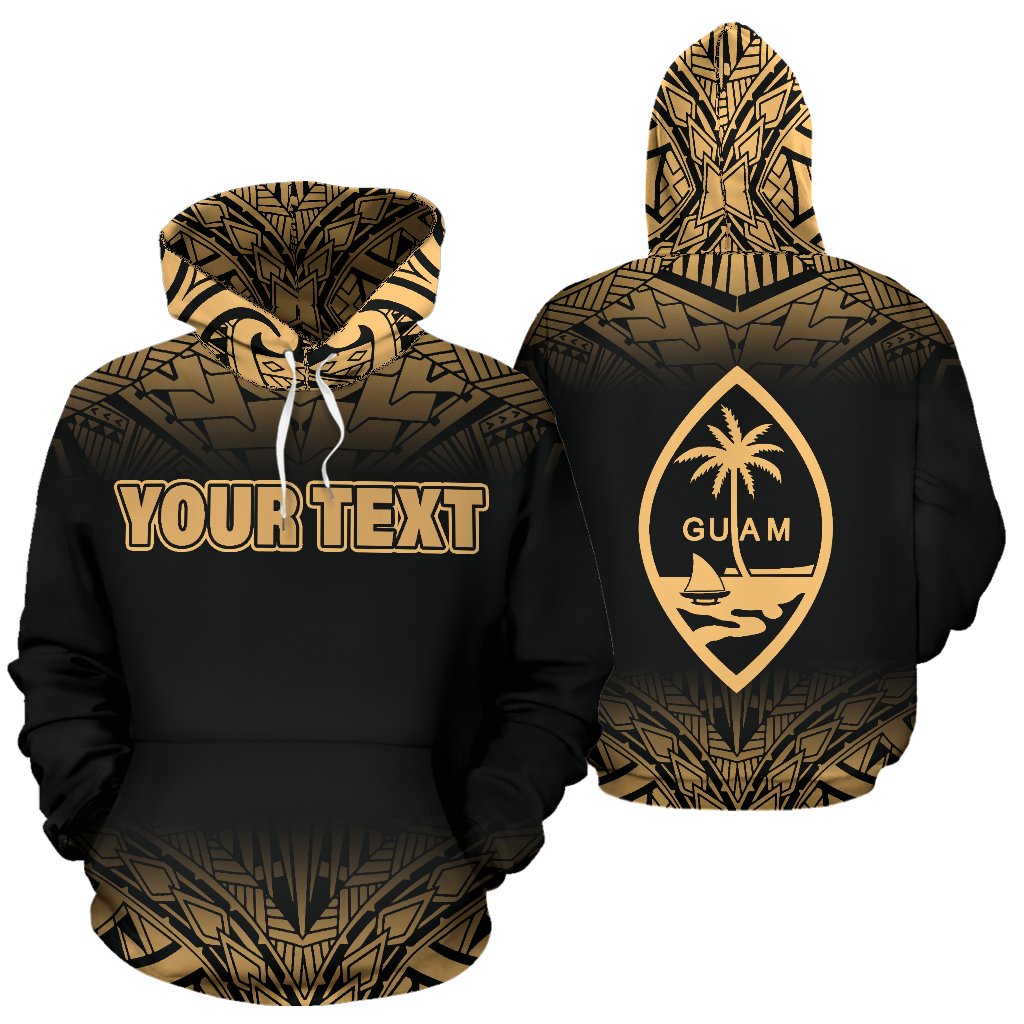 Guam All Over Custom Hoodie Gold Fog Unisex Gold - Polynesian Pride