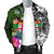 Fiji Men Bomber Jacket - Turtle Plumeria Banana Leaf Crest - Polynesian Pride