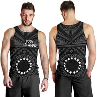 Cook Island Men's Tank Top - Seal With Polynesian Tattoo Style ( Black) - Polynesian Pride