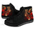 Hawaii Polynesian High Top Shoes - Plumeria Flowers And Waves - Polynesian Pride