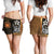 Samoa Polynesian Women's Shorts Gold - Turtle With Hook Women Gold - Polynesian Pride