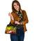 Cook Islands Shoulder Handbag - Humpback Whale with Tropical Flowers (Yellow) - Polynesian Pride