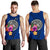 American Samoa Polynesian Men's Tank Top - Floral With Seal Blue Blue - Polynesian Pride