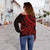 Nauru Women's Off Shoulder Sweater - Red Tentacle Turtle - Polynesian Pride