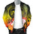 Polynesian Hawaii Men's Bomber Jacket - Humpback Whale with Tropical Flowers (Yellow) - Polynesian Pride