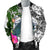 Palau Custom Personalised Men's Bomber Jacket White - Turtle Plumeria Banana Leaf Crest - Polynesian Pride