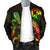 Tonga Polynesian Men's Bomber Jacket - Turtle With Blooming Hibiscus Reggae - Polynesian Pride