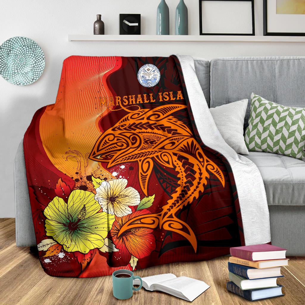 Marshall Islands Premium Blankets - Tribal Tuna Fish - Polynesian Pride