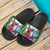 Guam Custom Personalised Slide Sandals White - Turtle Plumeria Banana Leaf - Polynesian Pride