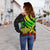 American Samoa Women's Off Shoulder Sweater - Reggae Tentacle Turtle - Polynesian Pride