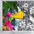 Tokelau Shower Curtain White - Turtle Plumeria Banana Leaf - Polynesian Pride