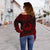 Pohnpei Polynesian Chief Women's Off Shoulder Sweater - Red Version - Polynesian Pride