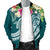 The Philippines Men's Bomber Jacket - Summer Plumeria (Turquoise) - Polynesian Pride