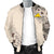 Tokelau Men's Bomber Jacket - The Beige Hibiscus - Polynesian Pride