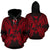 Tonga Polynesian ll Over Hoodie Map Red Unisex Red - Polynesian Pride