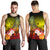 Kosrae Custom Personalised Men's Tank Top - Humpback Whale with Tropical Flowers (Yellow) Yellow - Polynesian Pride