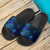 Niue Slide Sandals - Turtle Hibiscus Pattern Blue - Polynesian Pride