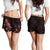 Niue Polynesian Women's Shorts - Turtle With Blooming Hibiscus Red - Polynesian Pride