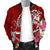 Guam Men's Bomber Jacket - Turtle Plumeria (Red) - Polynesian Pride