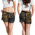 Guam Polynesian Shorts (Women) - Gold Turtle Flowing - Polynesian Pride