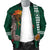 Hawaii Warrior Helmet Football Green Kakau Men's Bomber Jacket - Polynesian Pride