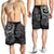 Tahiti Polynesian Men Shorts - White Turtle Hibiscus Flowing - Polynesian Pride