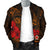 Polynesian Hawaii Men's Bomber Jacket - Humpback Whale with Hibiscus (Golden) - Polynesian Pride