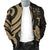 Fiji Polynesian Men Bomber Jacket - Gold Tentacle Turtle Crest - Polynesian Pride