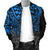 Guam Polynesian Bomber Jacket (Men) - Blue Turtle Flowing - Polynesian Pride