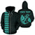 Polynesian Kakau Anchor Hibiscus Hawaii Custom Zip Hoodie Turquoise Unisex Turquoise - Polynesian Pride