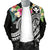 Polynesian Hawaii Kanaka Maoli Men's Bomber Jacket - Summer Plumeria (Black) - Polynesian Pride