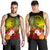 Chuuk Men's Tank Top - Humpback Whale with Tropical Flowers (Yellow) Yellow - Polynesian Pride