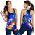 Polynesian Hawaii Custom Personalised Women's Racerback Tank - Humpback Whale with Tropical Flowers (Blue) - Polynesian Pride