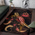 Vanuatu Polynesian Area Rugs - Turtle With Blooming Hibiscus Gold - Polynesian Pride