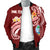 Guam Personalised Men's Bomber Jacket - Guam Seal Polynesian Patterns Plumeria (Red) - Polynesian Pride