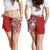 Fiji Polynesian Women's Shorts - Summer Plumeria (Red) - Polynesian Pride