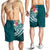 FSM Polynesian Men's Shorts - Summer Plumeria (Turquoise) - Polynesian Pride