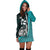 Chuuk Micronesian Women's Hoodie Dress Turquoise - Turtle With Hook - Polynesian Pride