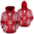 Niue Polynesian All Over Zip up Hoodie Map Red White Unisex Red - Polynesian Pride