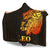 Sun In Leo Zodiac Hooded Blanket Polynesian Tattoo Simple - Orange Black - Polynesian Pride