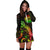 American Samoa Polynesian Hoodie Dress - Turtle With Blooming Hibiscus Reggae - Polynesian Pride