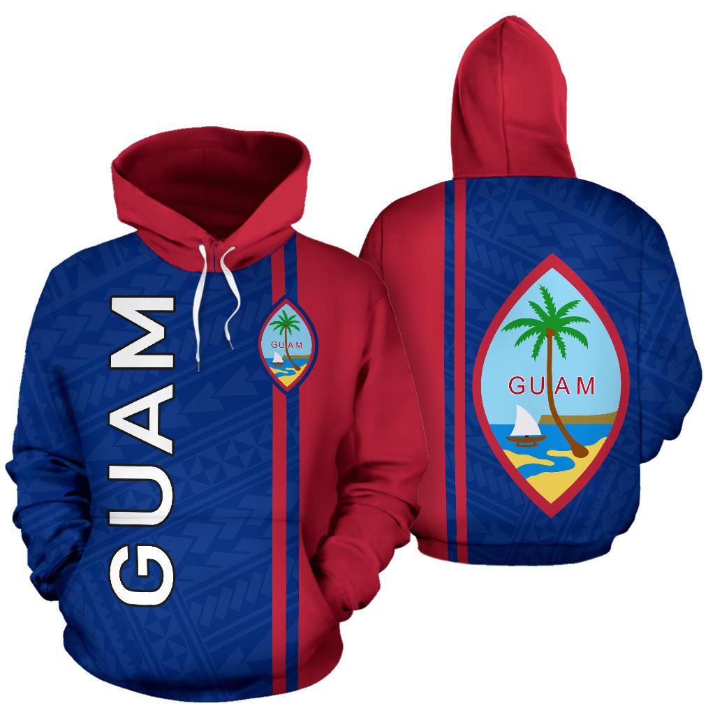 Guam All Over Hoodie Polynesian Straight Version Unisex Blue - Polynesian Pride