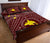 Papua New Guinea Personalised Quilt Bed Set - Flag With Polynesian Patterns (Red) - Polynesian Pride