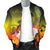 Custom Personalised Yap Men's Bomber Jacket - Humpback Whale with Tropical Flowers (Yellow) - Polynesian Pride