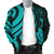 Fiji Polynesian Men Bomber Jacket - Turquoise Tentacle Turtle Crest - Polynesian Pride