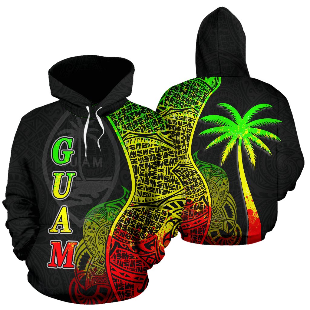 Guam Polynesian Hoodie Coconut Tree Reggae Unisex Reggae - Polynesian Pride